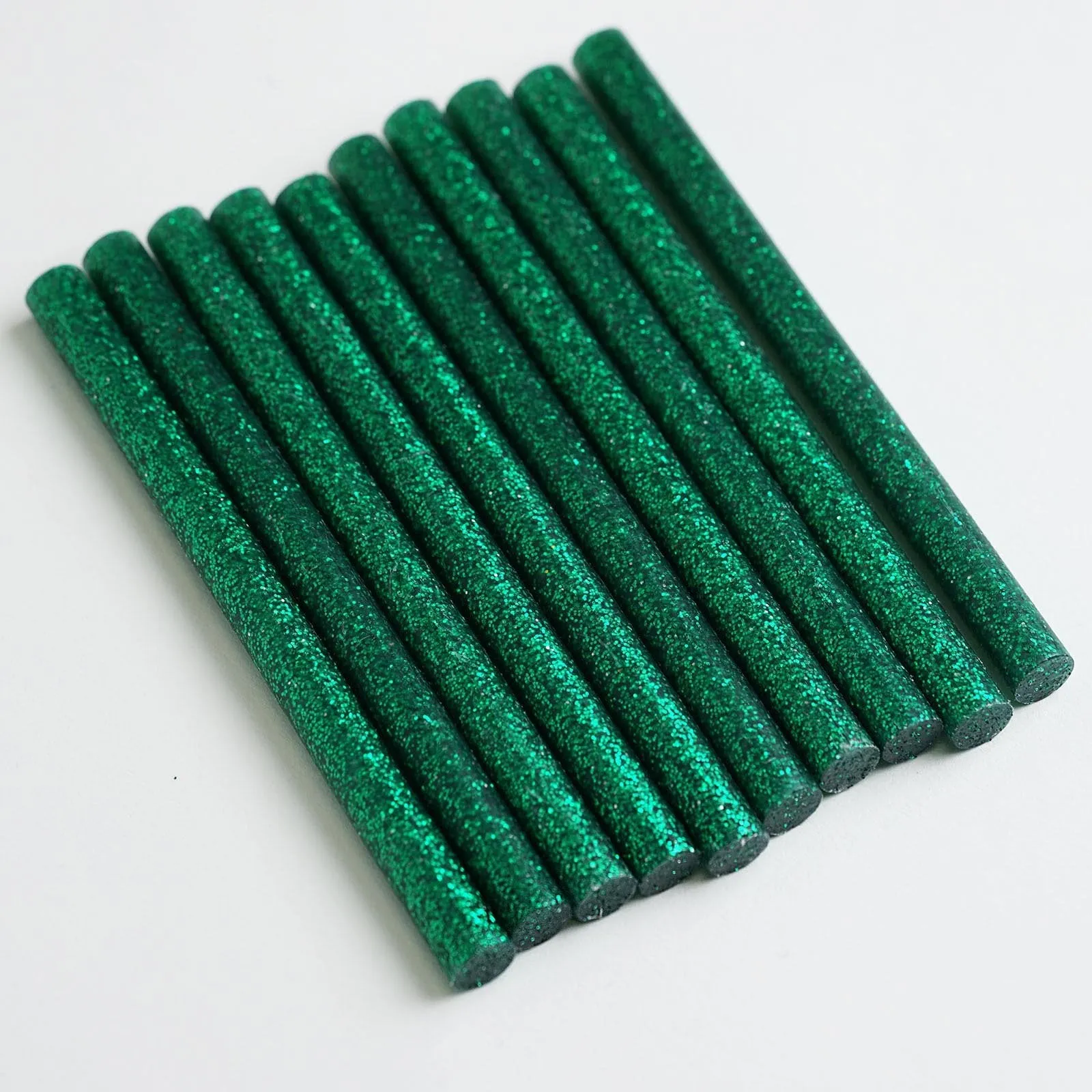 10 pcs Green Glitter Hot Melt Glue Sticks For DIY Art Craft Sealing Repair Tool - 7mm x 4"