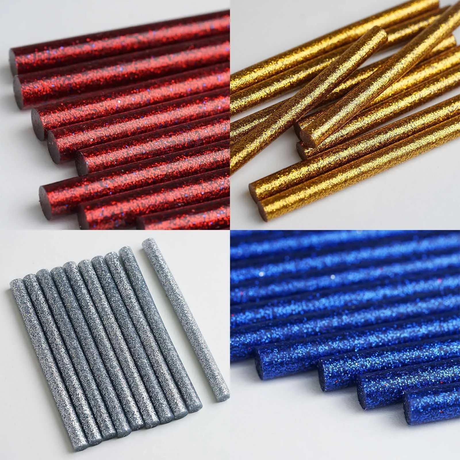 10 pcs Green Glitter Hot Melt Glue Sticks For DIY Art Craft Sealing Repair Tool - 7mm x 4"