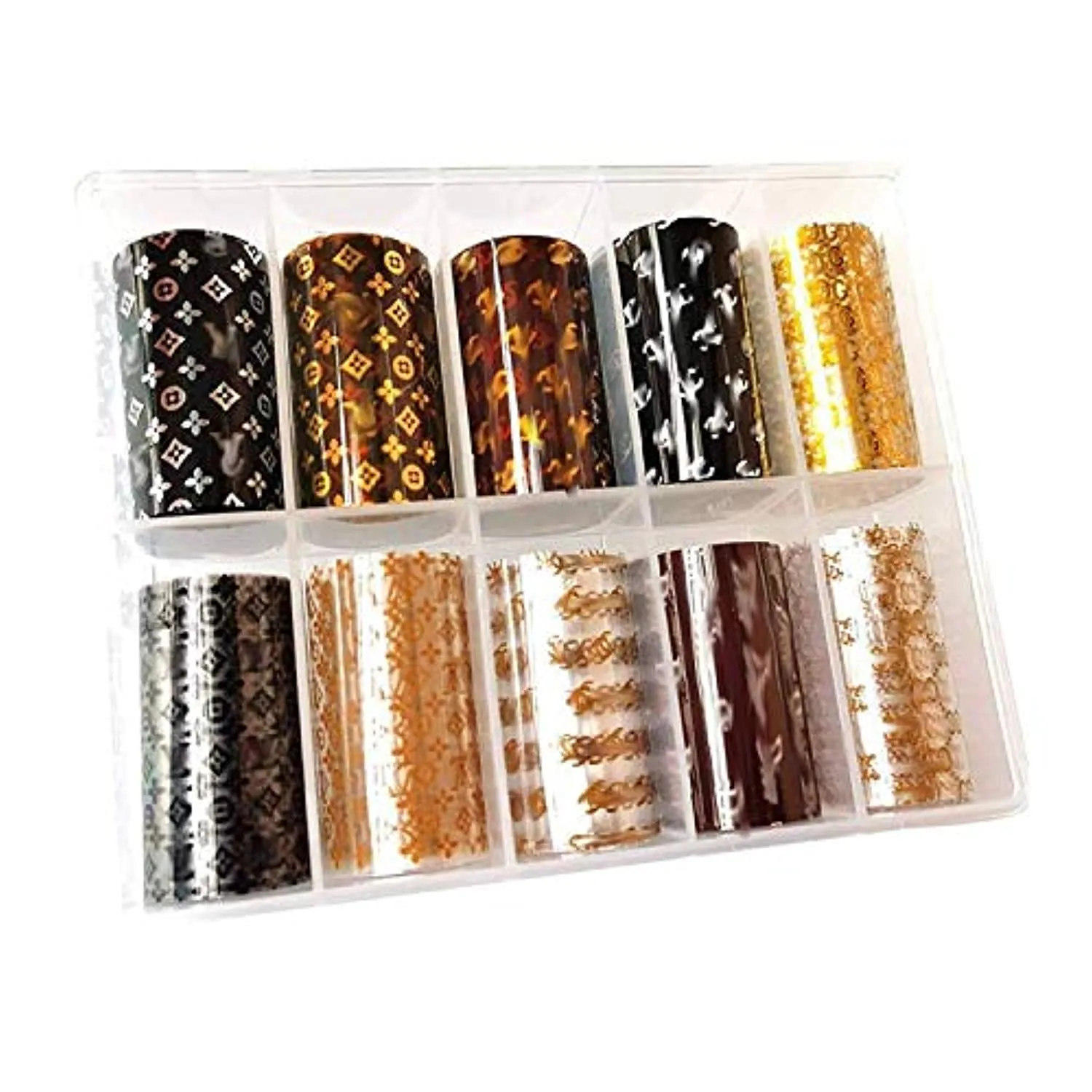 10 Rolls Luxury Nail Foil Art Stickers Decals Foils Nail Supplies Tide Brand Nail Transfer Foil