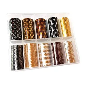 10 Rolls Luxury Nail Foil Art Stickers Decals Foils Nail Supplies Tide Brand Nail Transfer Foil