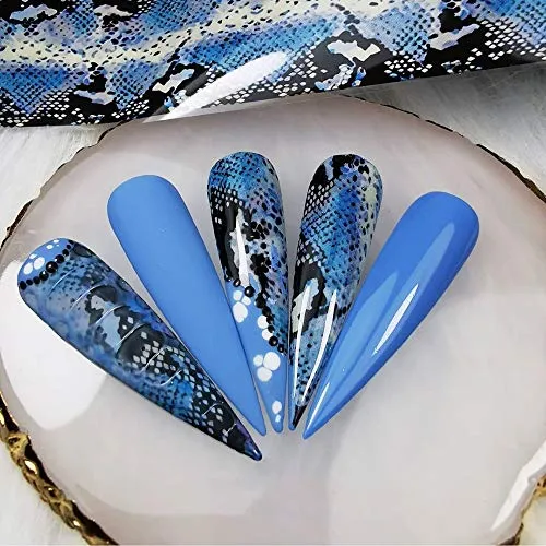 10 Sheets Snake Skin Nail Foil Transfers Stickers Python Pattern Laser Starry Sky Nail Art DIY Decals for Women Girls Decoration Manicure Design