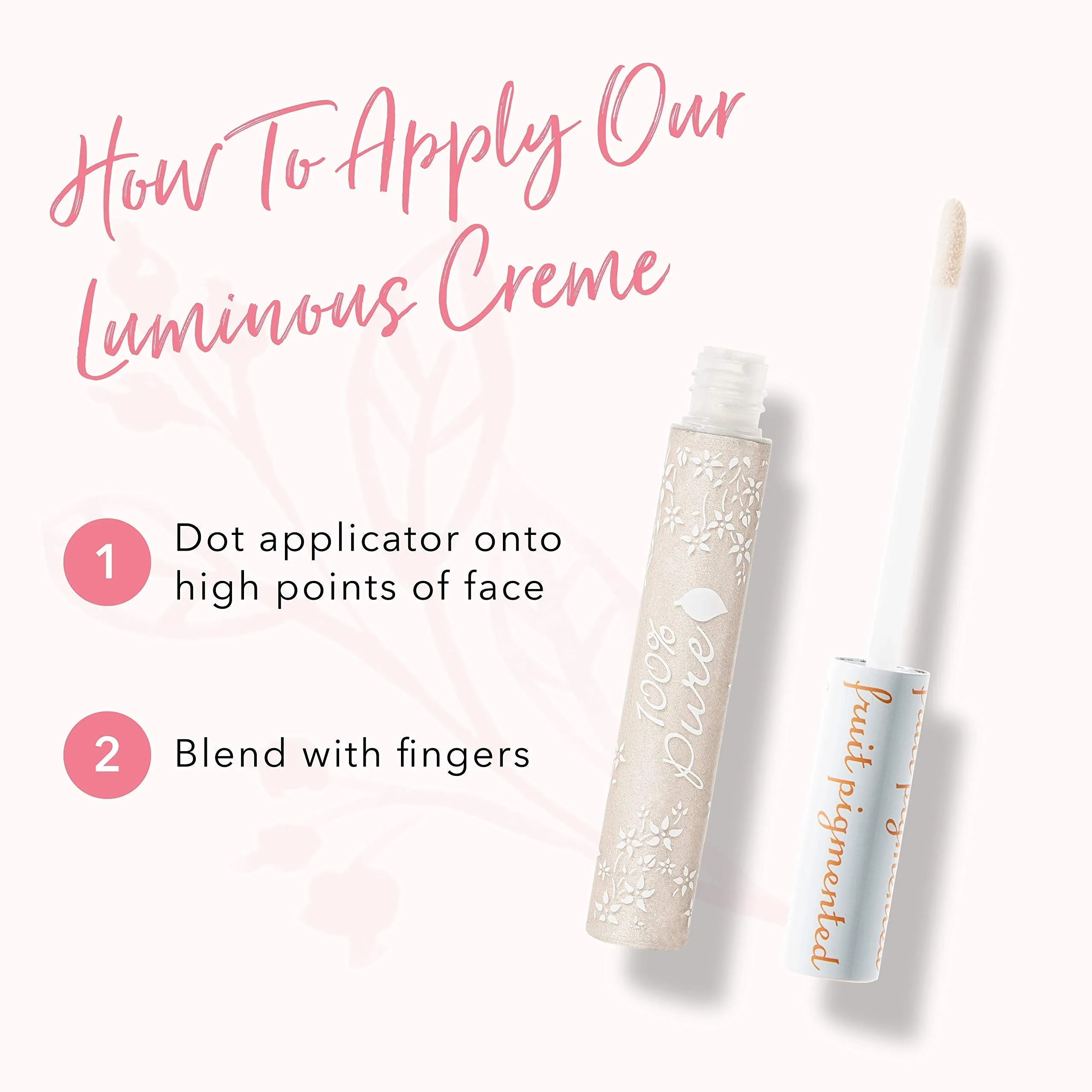 100% PURE Luminating Highlighter Creme, Northern Light, Liquid Highlighter Makeup w/ Natural Shimmer, Face Highlighter for Glowing Skin, Shimmery Finish (Cool w/ Pink-Blue Undertone) - 0.24 Fl Oz