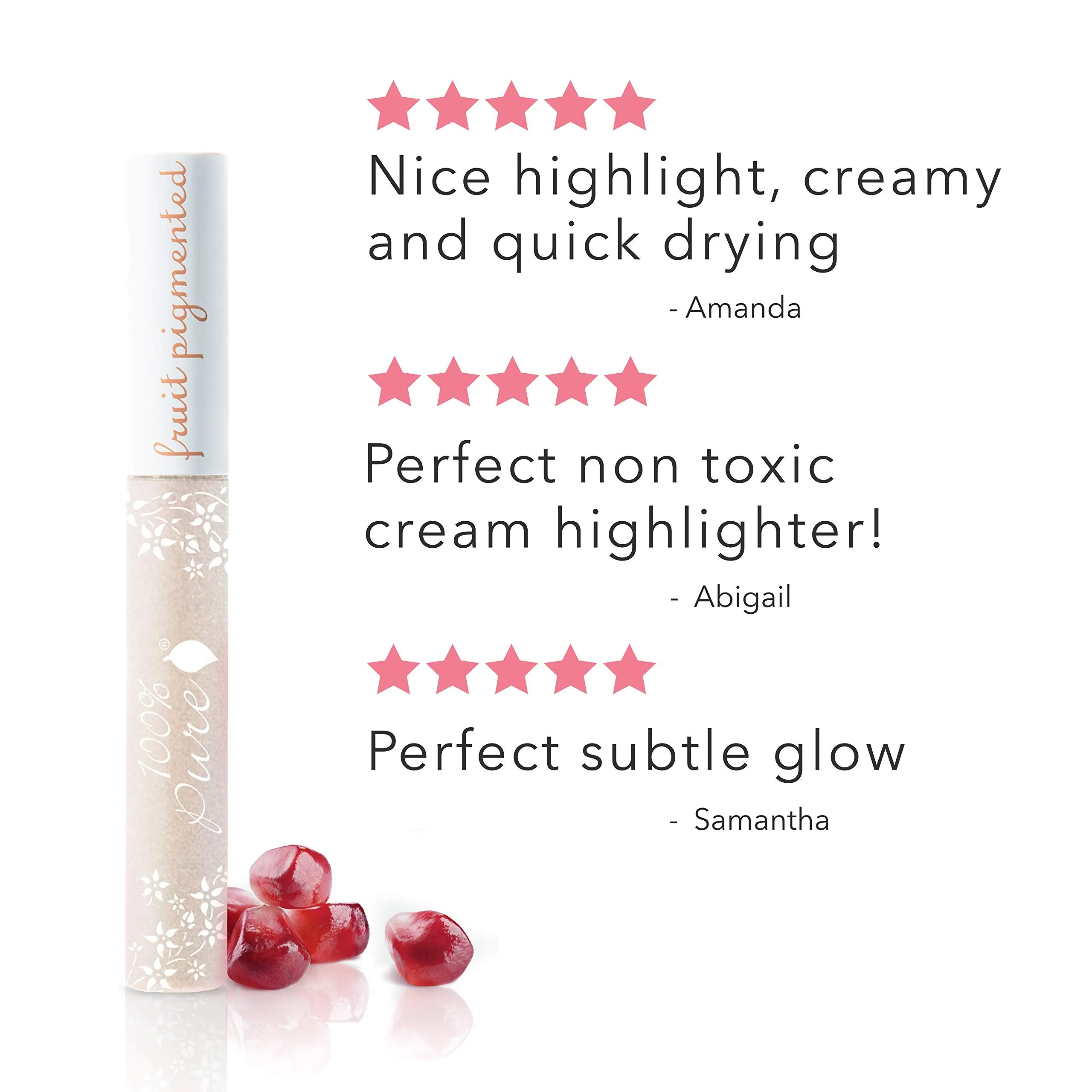 100% PURE Luminating Highlighter Creme, Northern Light, Liquid Highlighter Makeup w/ Natural Shimmer, Face Highlighter for Glowing Skin, Shimmery Finish (Cool w/ Pink-Blue Undertone) - 0.24 Fl Oz
