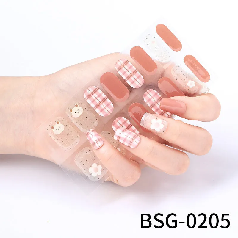 3D Hot Gel UV Semi-Cured Nail Stickers
