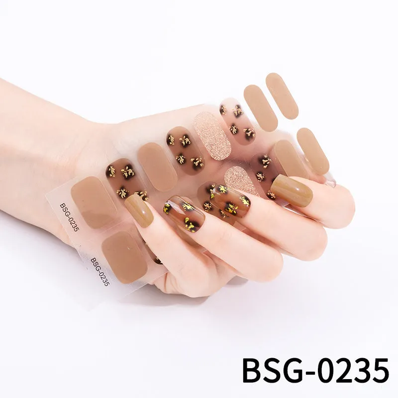 3D Hot Gel UV Semi-Cured Nail Stickers