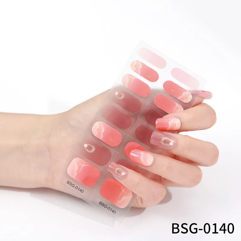 3D Hot Gel UV Semi-Cured Nail Stickers