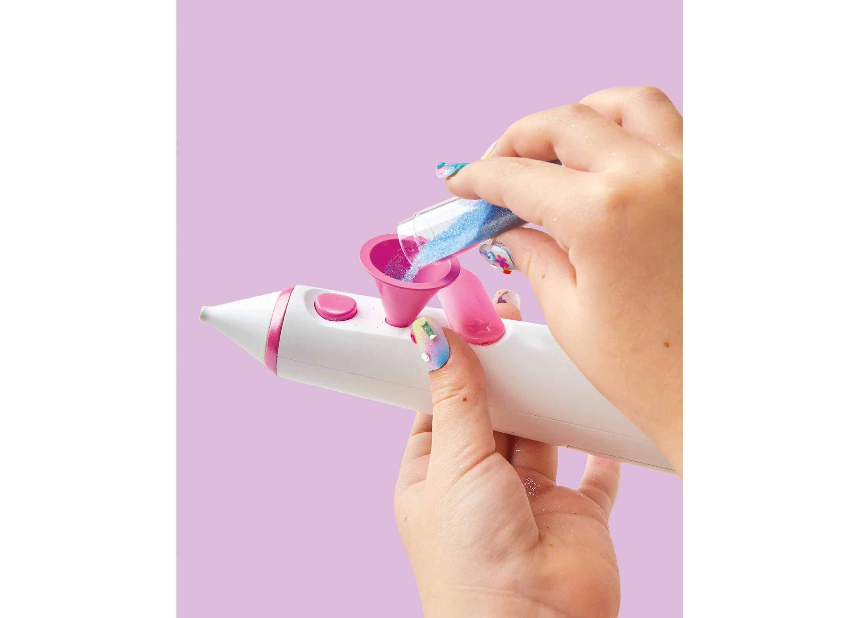 Airbrush Glitter Salon Nail Design Studio Kit - Home Manicure Set