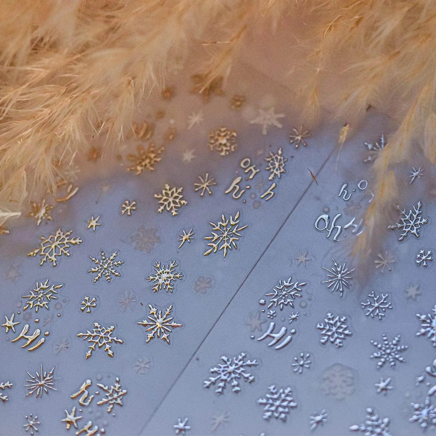 Blue Snowflake Nail Art Stickers Adhesive Embossed Winter Snow Sticker Decals to3734