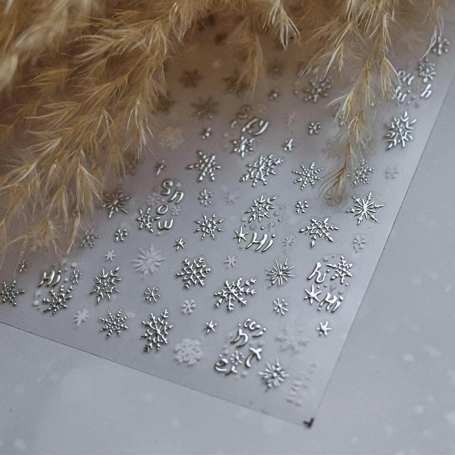 Blue Snowflake Nail Art Stickers Adhesive Embossed Winter Snow Sticker Decals to3734