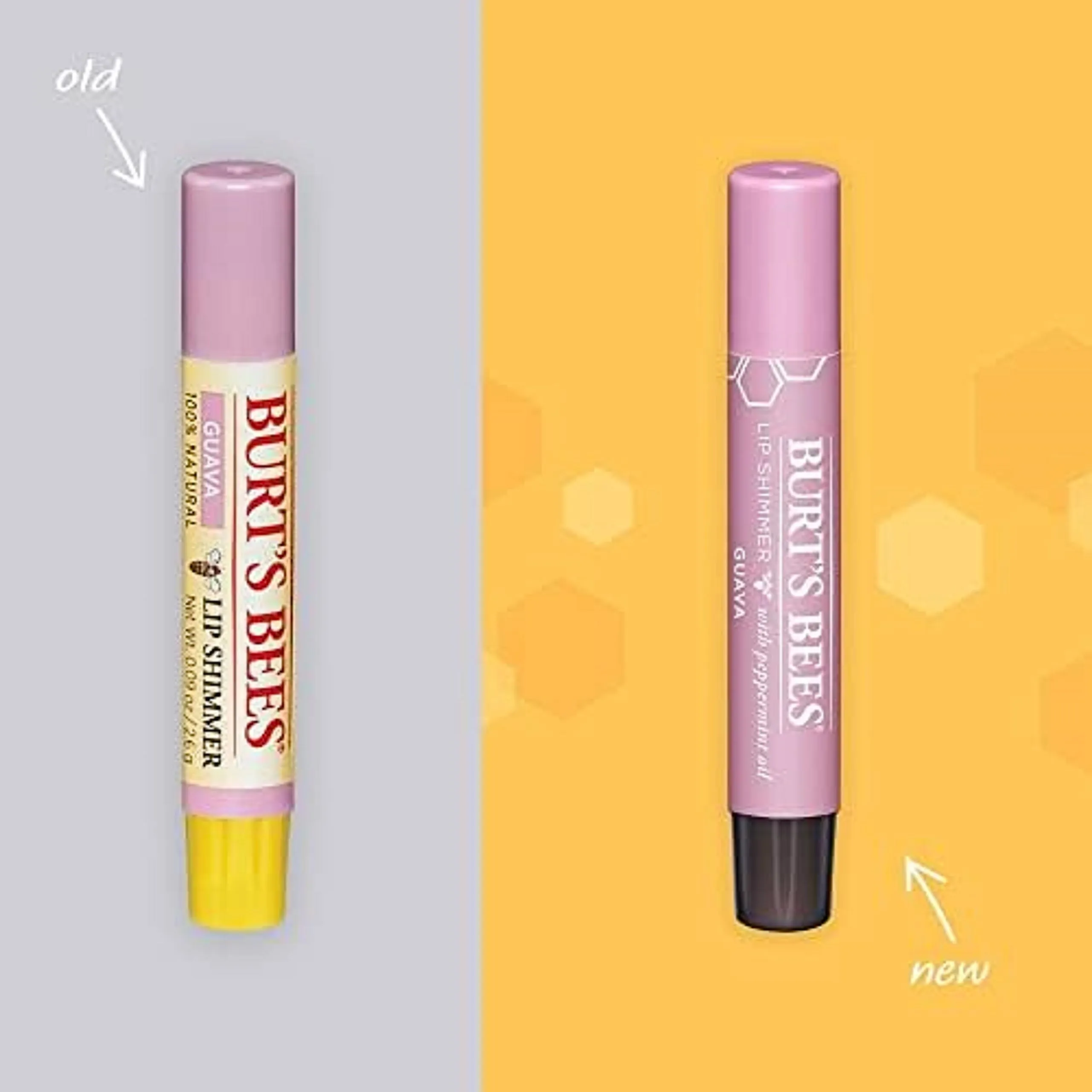 Burt's Bees Shimmer Lip Tint Set, Tinted Lip Balm Stick, Moisturizing for All Day Hydration with Natural Origin Glowy Pigmented Finish & Buildable Color, Guava (4-Pack)