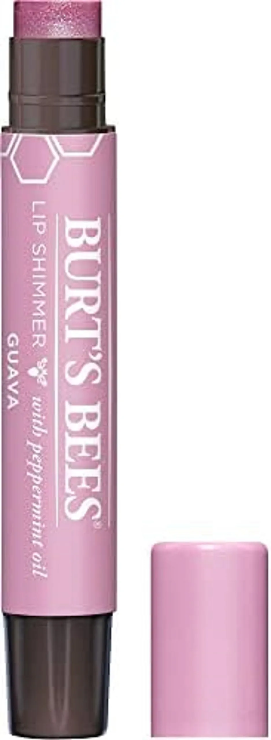Burt's Bees Shimmer Lip Tint Set, Tinted Lip Balm Stick, Moisturizing for All Day Hydration with Natural Origin Glowy Pigmented Finish & Buildable Color, Guava (4-Pack)
