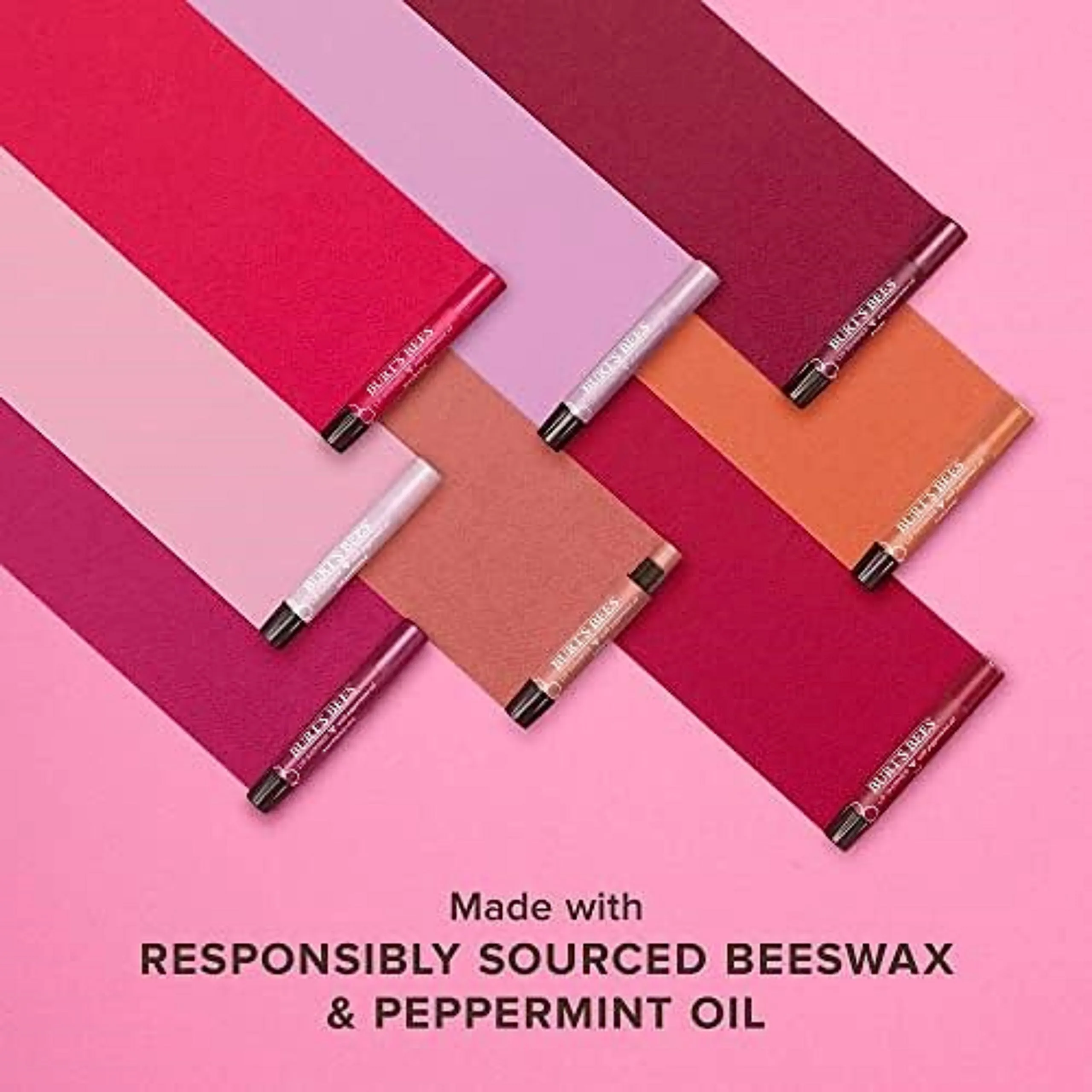 Burt's Bees Shimmer Lip Tint Set, Tinted Lip Balm Stick, Moisturizing for All Day Hydration with Natural Origin Glowy Pigmented Finish & Buildable Color, Guava (4-Pack)