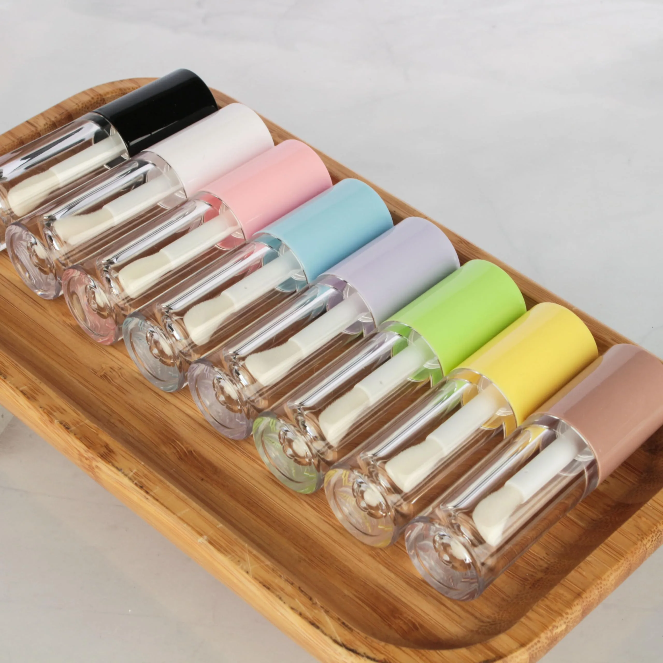 COSIDEA 14pcs Empty Yellow 6ml big doe foot wand lip gloss tubes Round Chunky lipgloss tubes containers wholesale with thick large brush