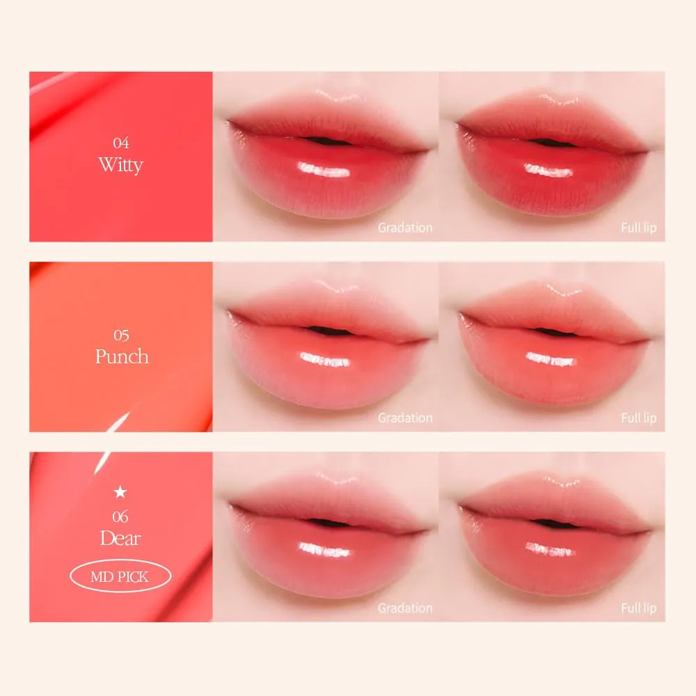 COSNORI Flow Wave Lip Tint - Vegan Glassy Lip Gloss, Lightweight & Long-lasting, Plant-derived Oil Moisturizer (02 PINK RUSH)
