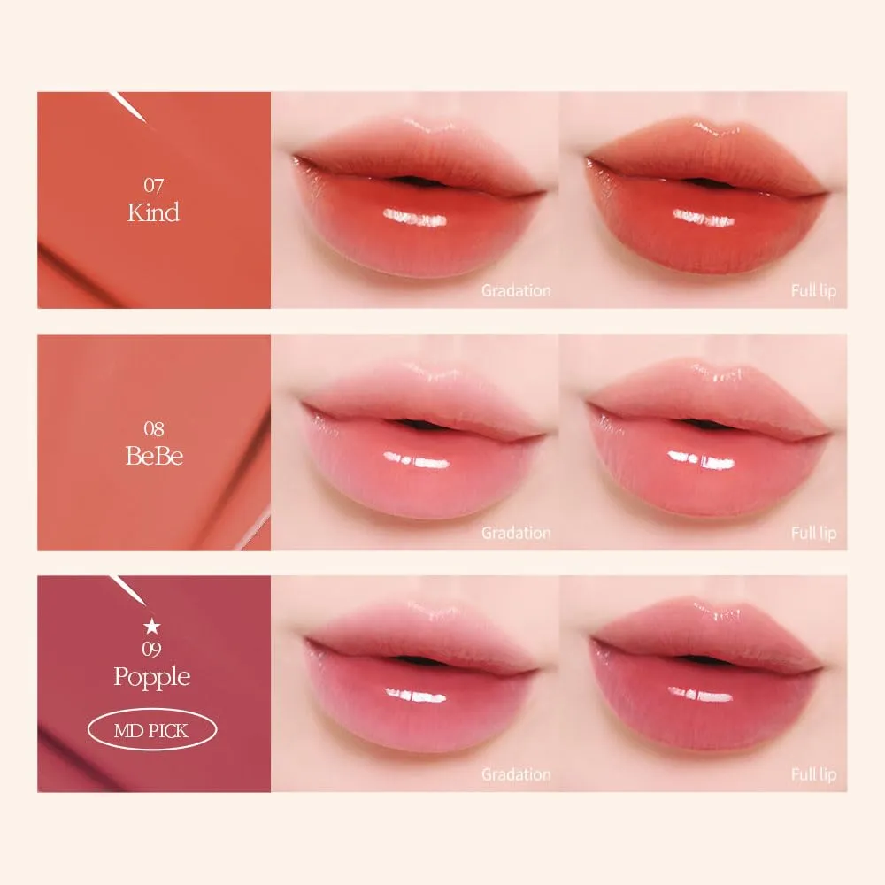COSNORI Flow Wave Lip Tint - Vegan Glassy Lip Gloss, Lightweight & Long-lasting, Plant-derived Oil Moisturizer (02 PINK RUSH)