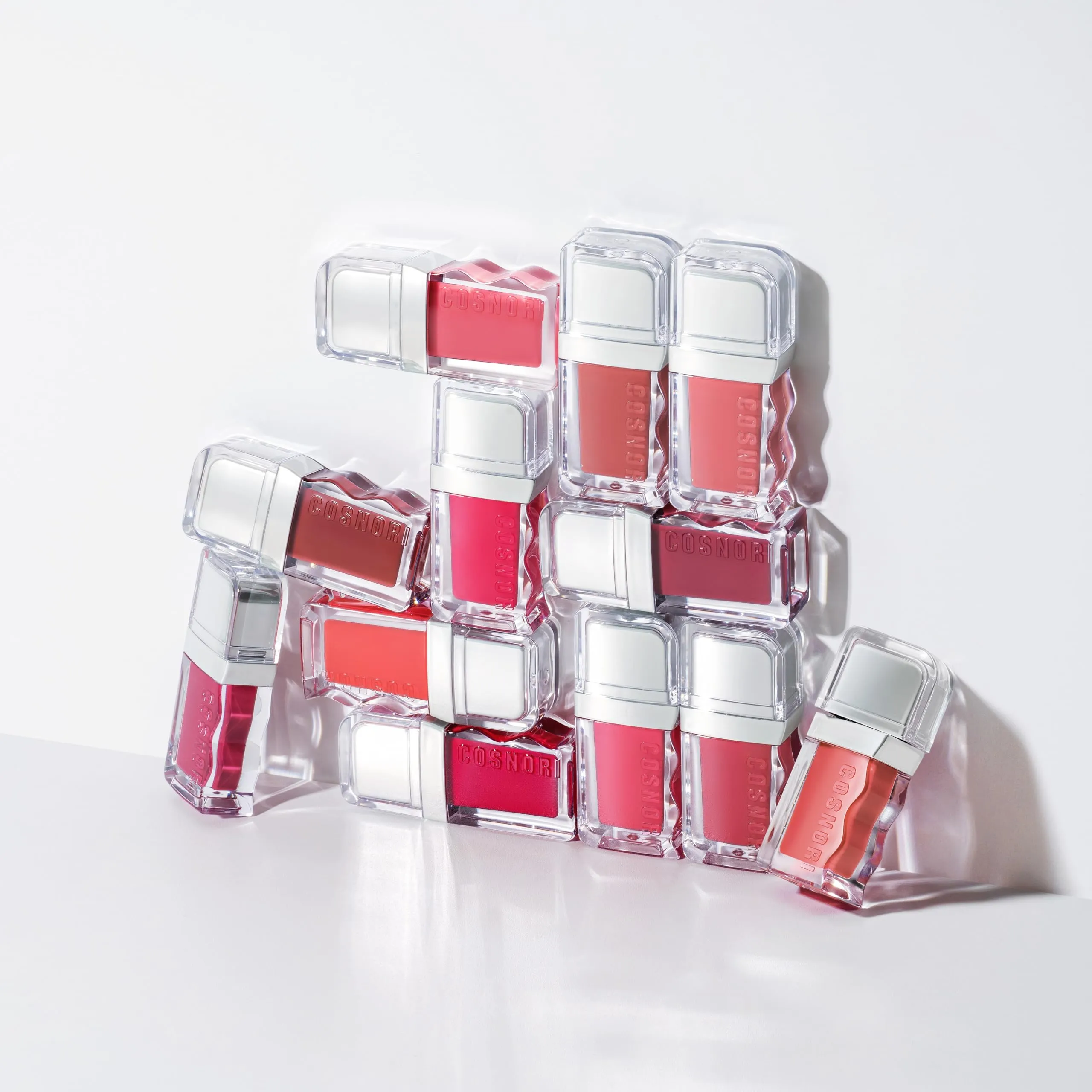COSNORI Flow Wave Lip Tint - Vegan Glassy Lip Gloss, Lightweight & Long-lasting, Plant-derived Oil Moisturizer (02 PINK RUSH)