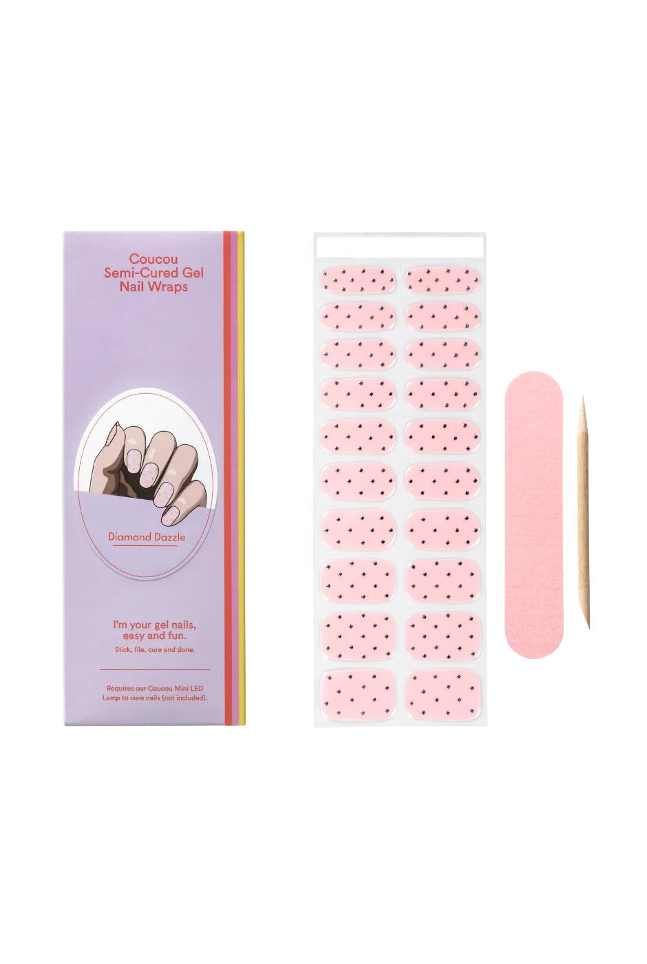 Coucou Semi-cured Nail Wraps - Diamond D