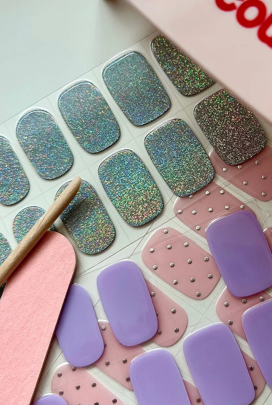 Coucou Semi-cured Nail Wraps - Diamond D