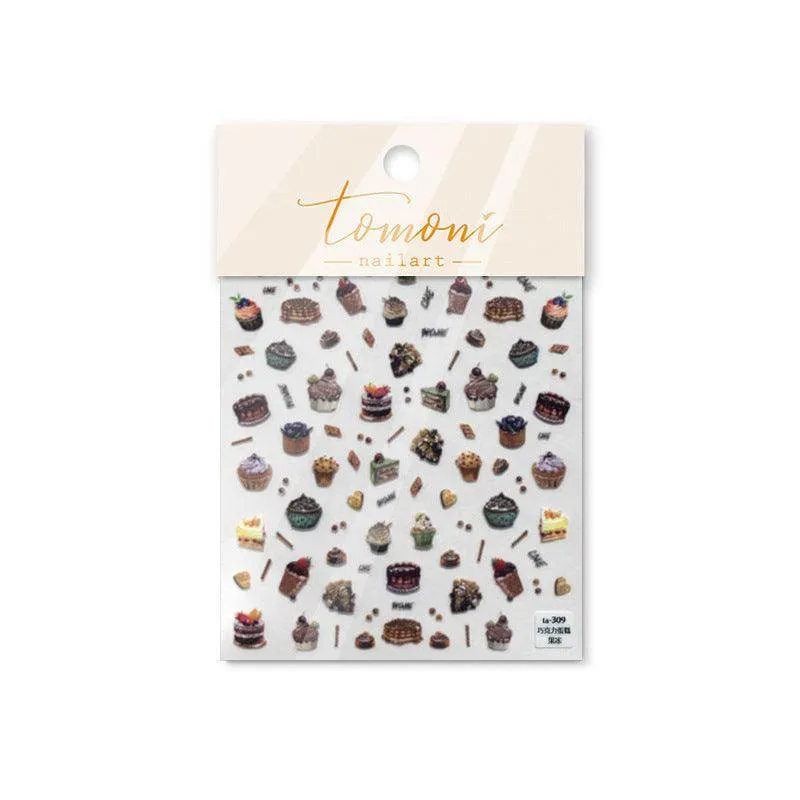 Cupcake Nail Art Stickers Adhesive Embossed Dessert Sticker Decals TA307