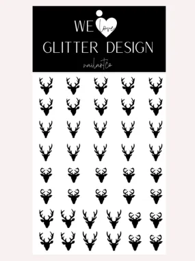 Deer Head Nail Decal | Black