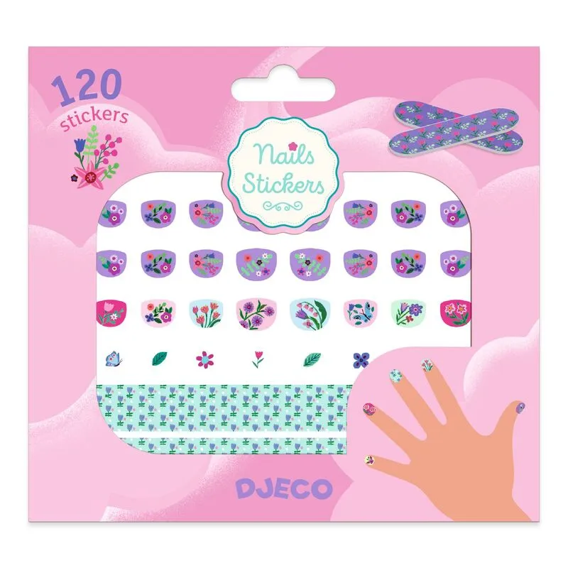DJECO 120 Petit Flowers Nail Stickers