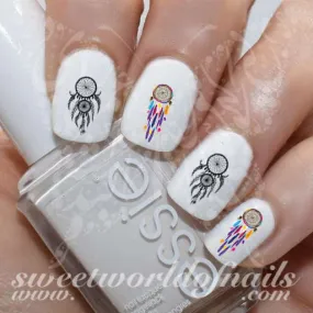 Dreamcatcher Nail Art Colorful Feathers Nail Water Decals Water Slides
