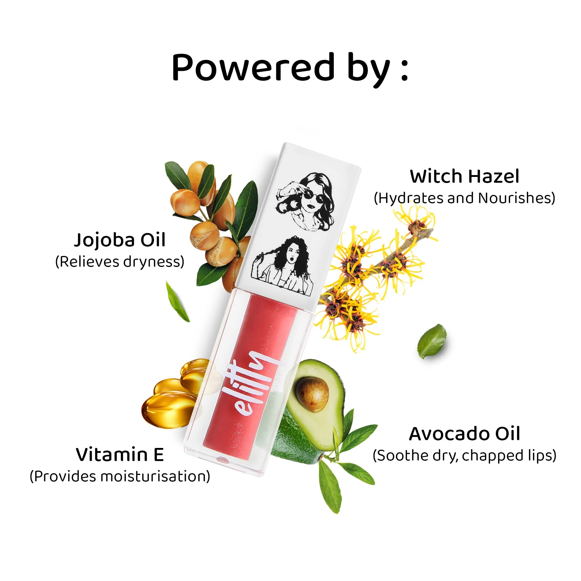 Elitty Jelly Lips- Pink Lip Gloss for High Shine, Glossy Finish & Hydrating Lips with Jajoba Oil & Vitamin E | Vegan & Cruelty-Free, Pretty Chill  (4 ML)