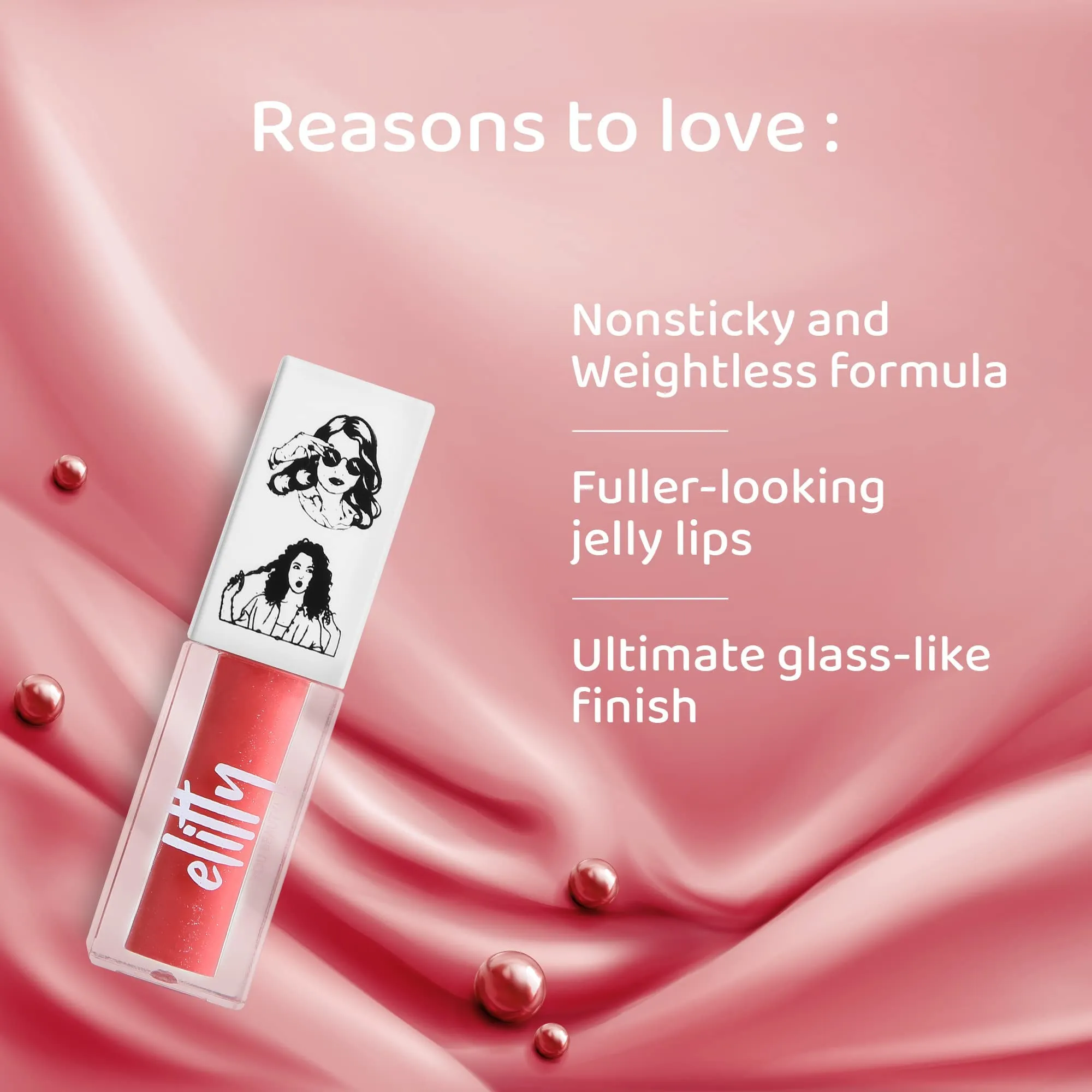 Elitty Jelly Lips- Pink Lip Gloss for High Shine, Glossy Finish & Hydrating Lips with Jajoba Oil & Vitamin E | Vegan & Cruelty-Free, Pretty Chill  (4 ML)