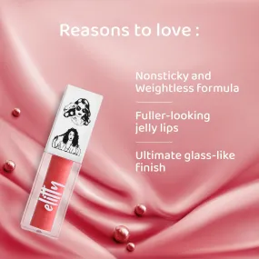 Elitty Jelly Lips- Pink Lip Gloss for High Shine, Glossy Finish & Hydrating Lips with Jajoba Oil & Vitamin E | Vegan & Cruelty-Free, Pretty Chill  (4 ML)