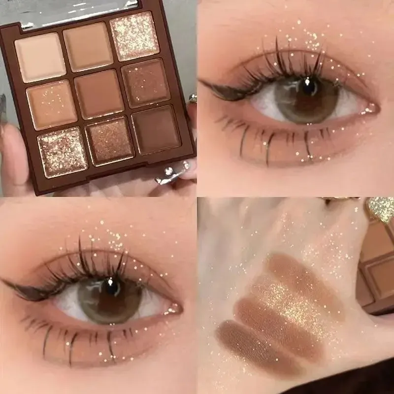 FLYTONN-9/18/35 Colors Eyeshadow Palette With Makeup Mirror Pearlescent Matte Glitter Shimmer Pigment Nude Long Lasting Eye Shadow