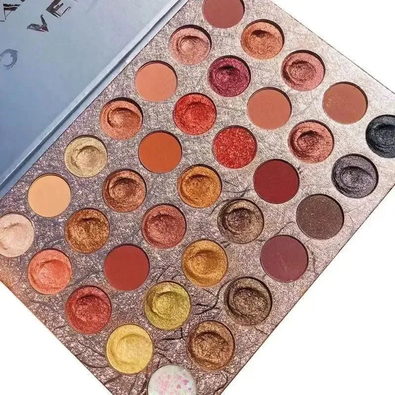 FLYTONN-9/18/35 Colors Eyeshadow Palette With Makeup Mirror Pearlescent Matte Glitter Shimmer Pigment Nude Long Lasting Eye Shadow