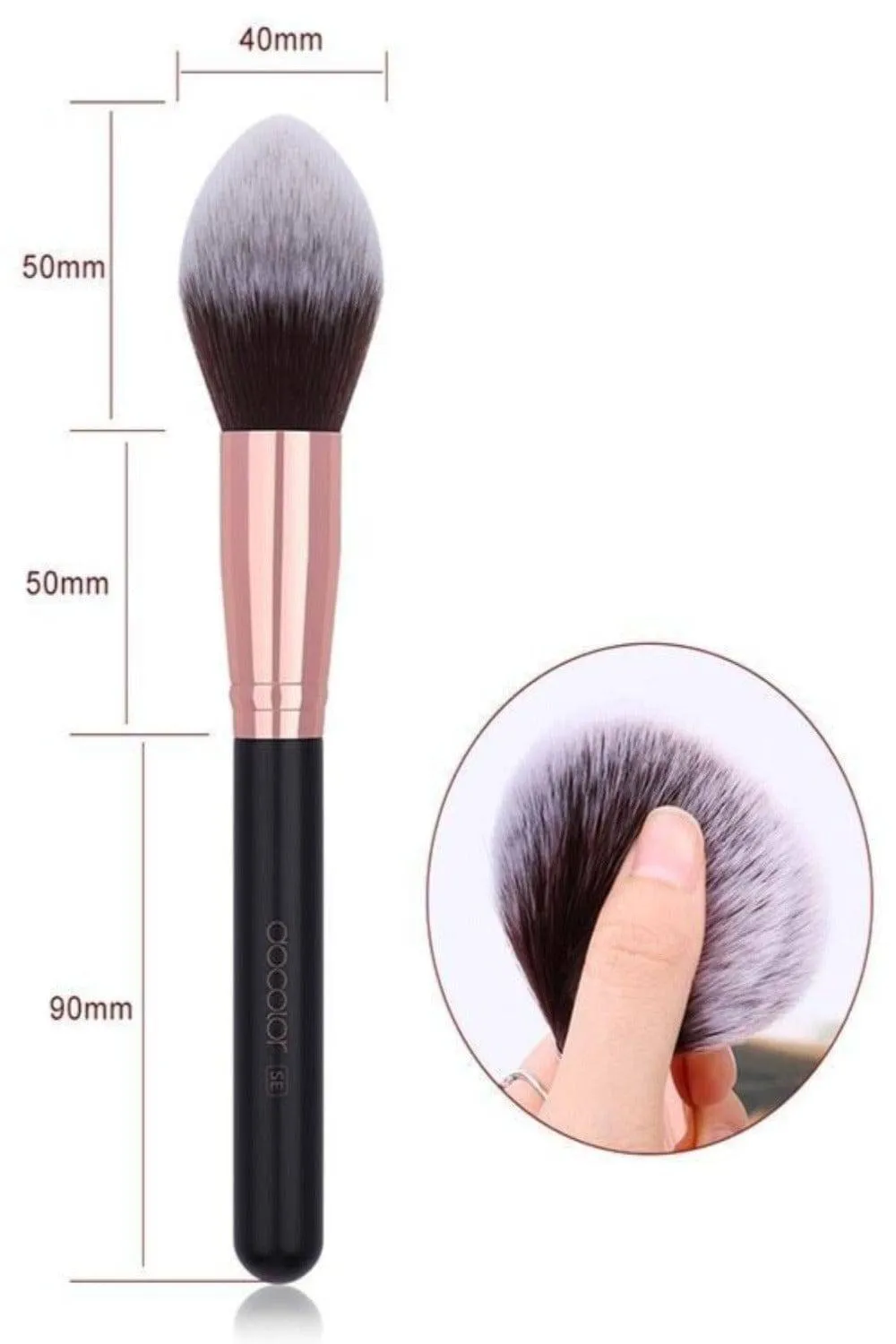 Foundation Fan Contour Flat Top Highlighter Makeup Brushes