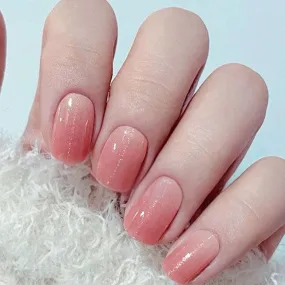 Gentle Coral Pink Gel Nail Self-adhesive Stickers Pack of 20