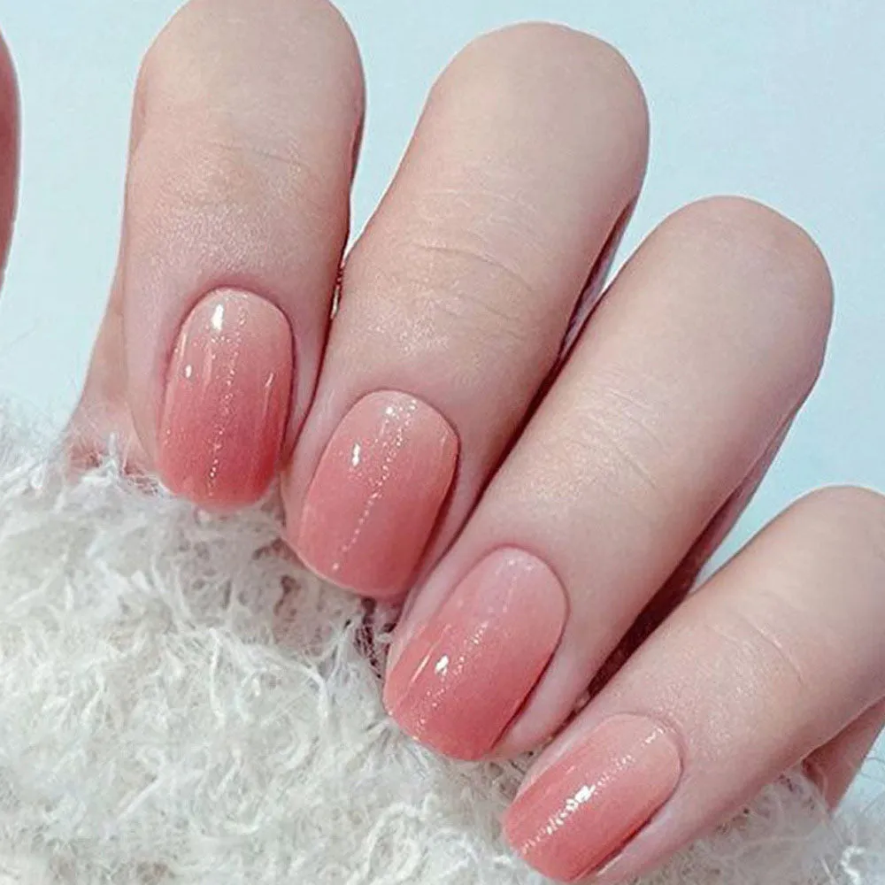 Gentle Coral Pink Gel Nail Self-adhesive Stickers Pack of 20