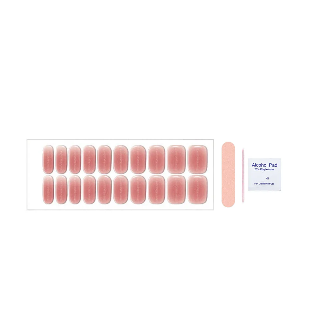 Gentle Coral Pink Gel Nail Self-adhesive Stickers Pack of 20