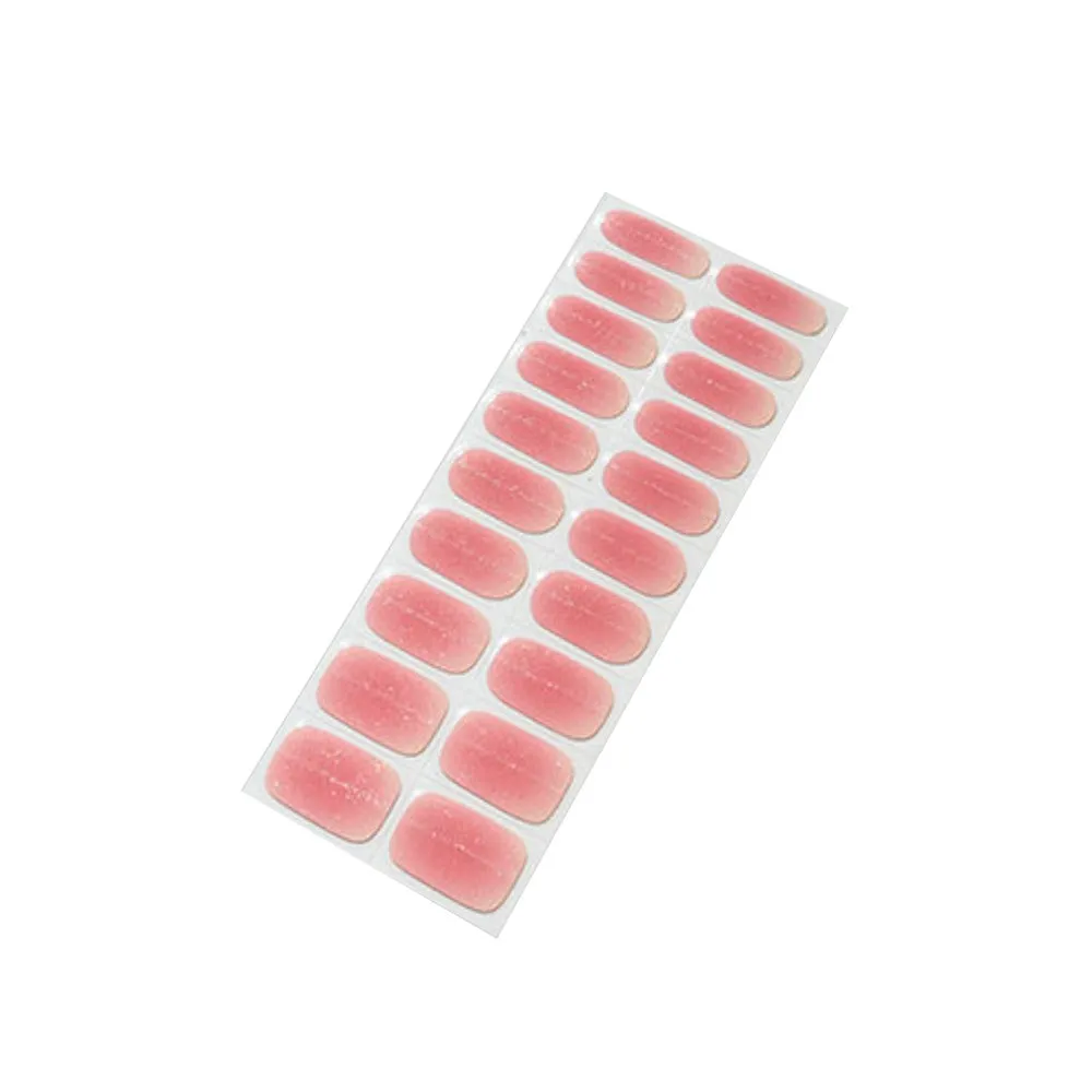 Gentle Coral Pink Gel Nail Self-adhesive Stickers Pack of 20