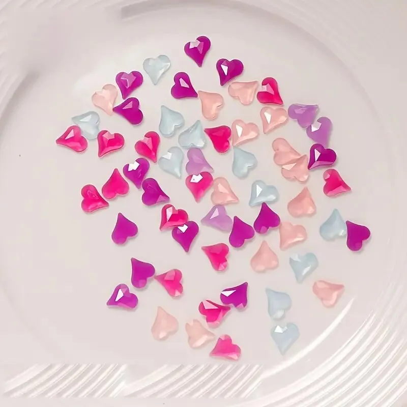 Heart Shaped Nail Art Decorations | 3D Nail Art Decals Resin Charms For Gel Acrylic Nail Design Jewelry Crafts Making