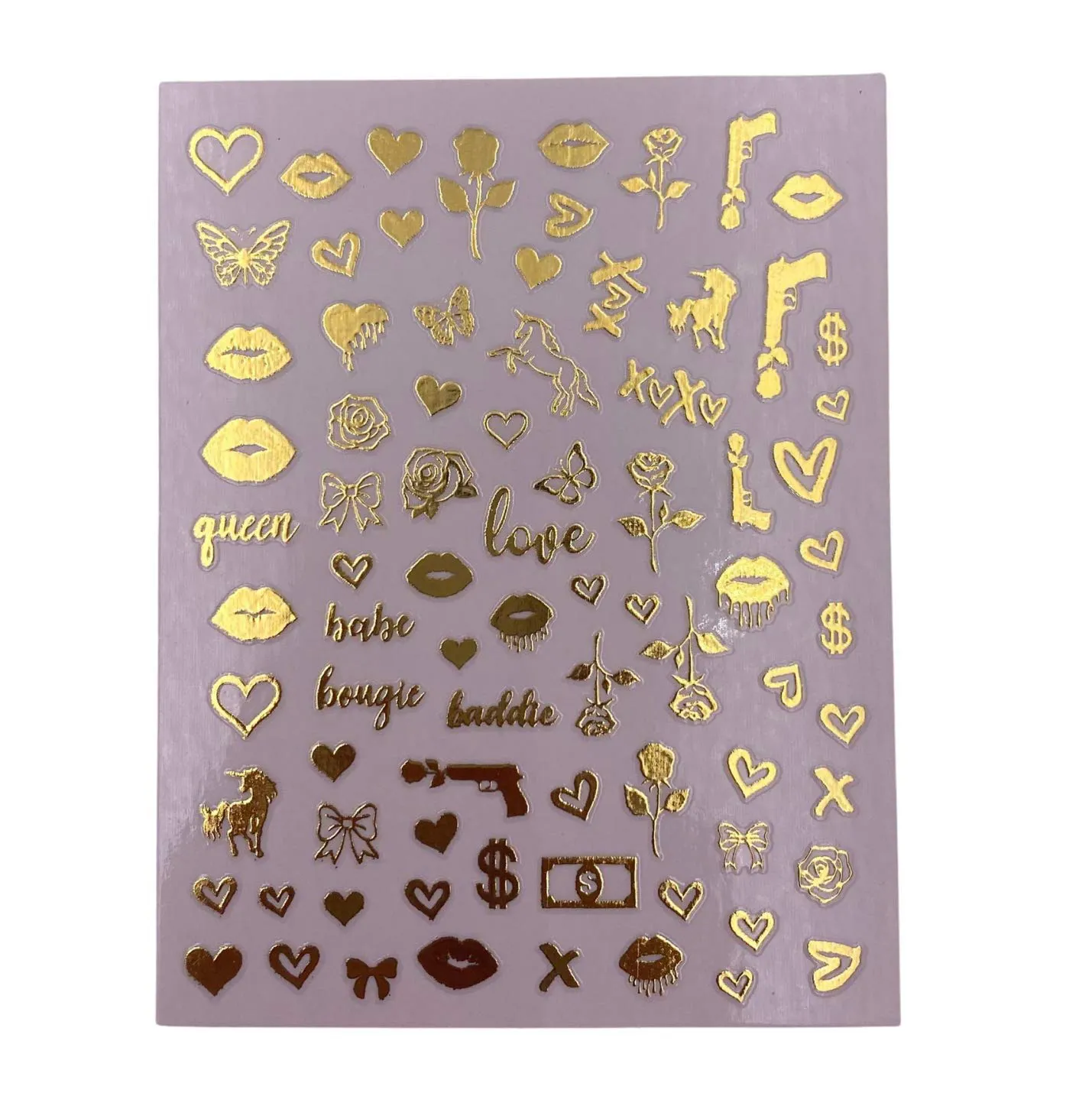 Impressed Authentic 5 Sheets Luxury Nail Art Stickers 500  Gold Customized Nail Decals for Fake Nail Design and Salon Nails Accessories