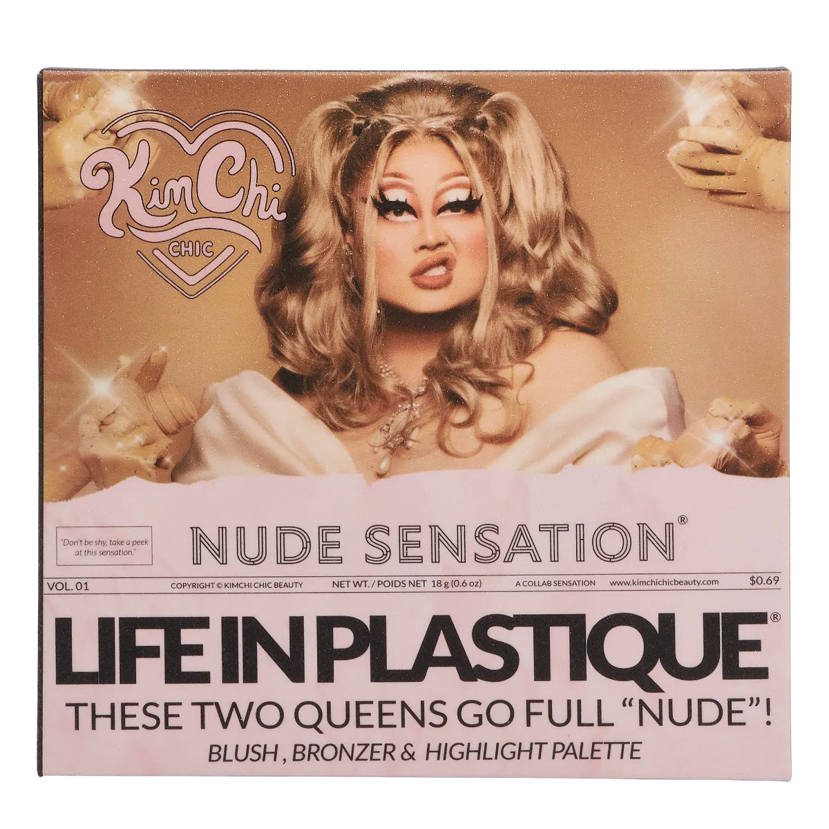 KIMCHI X PLASTIQUE Nude Sensation: Blush, Bronzer & Highlighter Palette