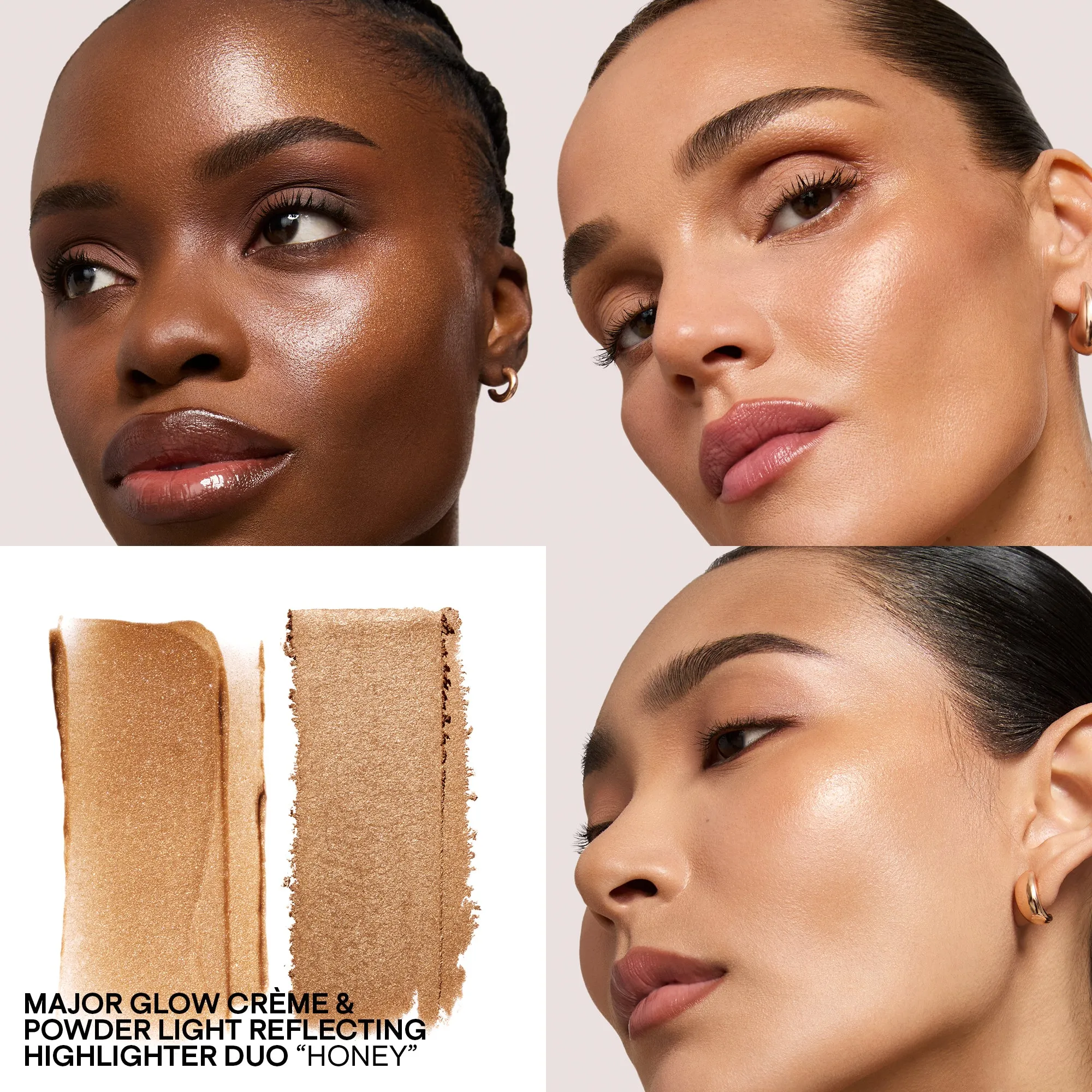 Major Glow Crème & Powder Light Reflecting Translucent Highlighter Duo (Honey)