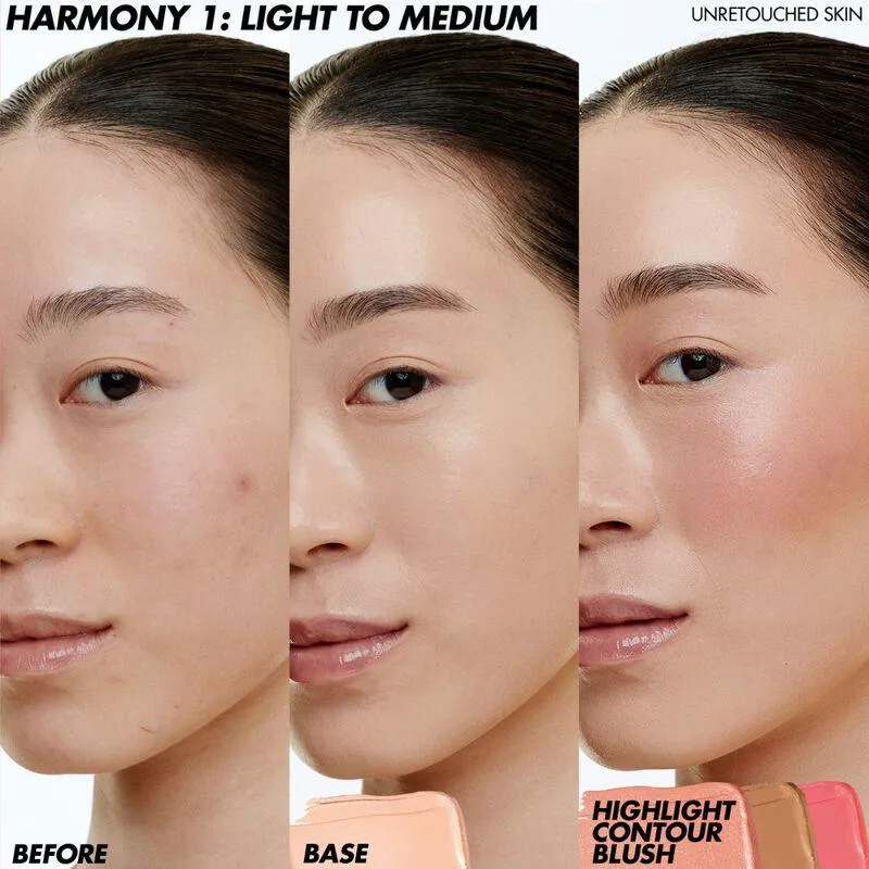 MAKE UP FOR EVER - Multiuse Cream Foundation, Blush & Highlight Palette - Light to medium
