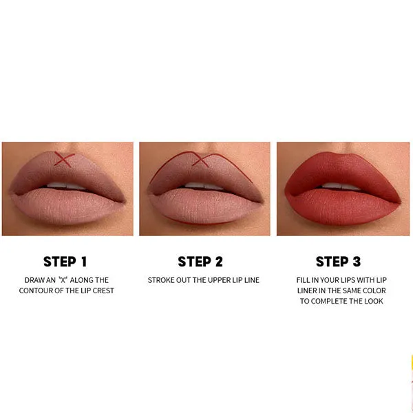 Matte Lip Liner Colors High Pigmented Natural Lip Makeup Soft Pencils Longwear Smooth Ultra Fine