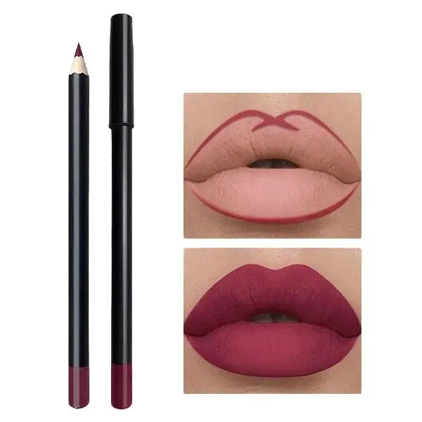 Matte Lip Liner Colors High Pigmented Natural Lip Makeup Soft Pencils Longwear Smooth Ultra Fine