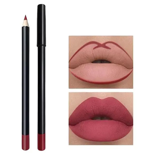 Matte Lip Liner Colors High Pigmented Natural Lip Makeup Soft Pencils Longwear Smooth Ultra Fine