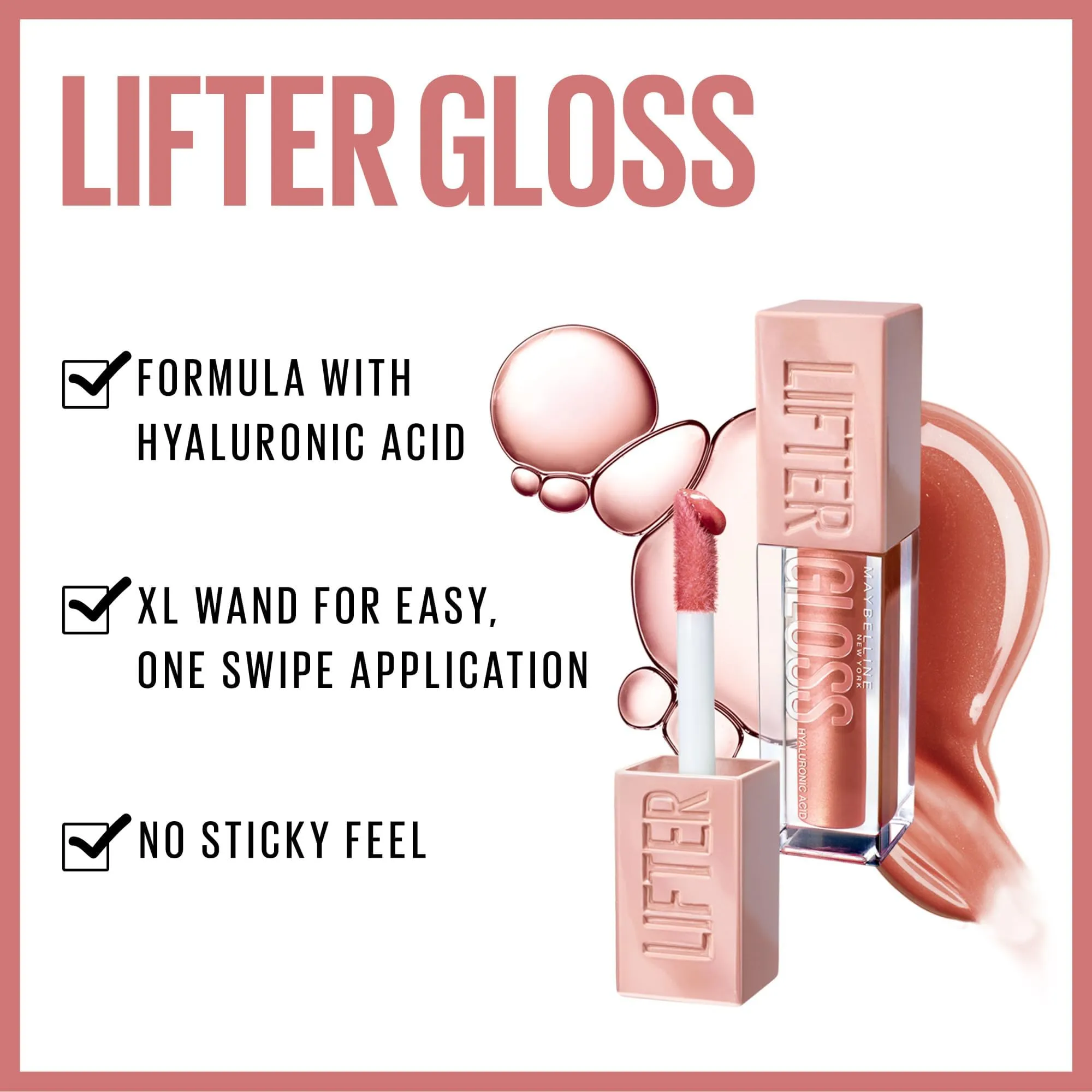 Maybelline New York Lifter Gloss, Hydrating Lip Gloss, High Shine for Fuller Looking Lips, Gummy Bear, Sheer Light Pink, 5.4 ml