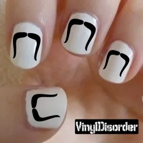 Mustache Finger Nail Art Vinyl Decal Sticker KC010