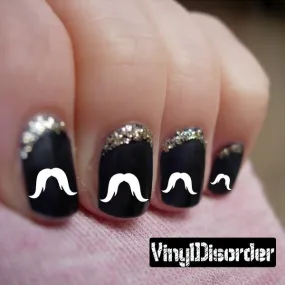 Mustache Finger Nail Art Vinyl Decal Sticker KC030