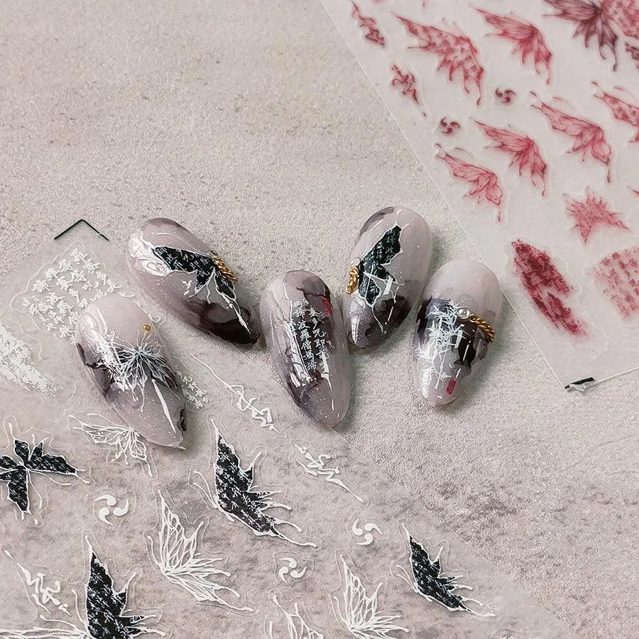 Nail Art Stickers Adhesive Slider Embossed Butterfly Wings Sticker Decals TS3571