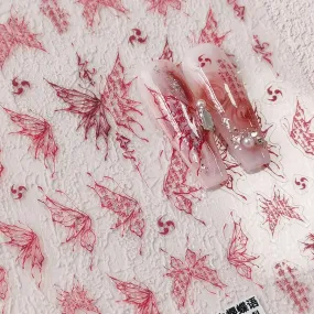 Nail Art Stickers Adhesive Slider Embossed Butterfly Wings Sticker Decals TS3571