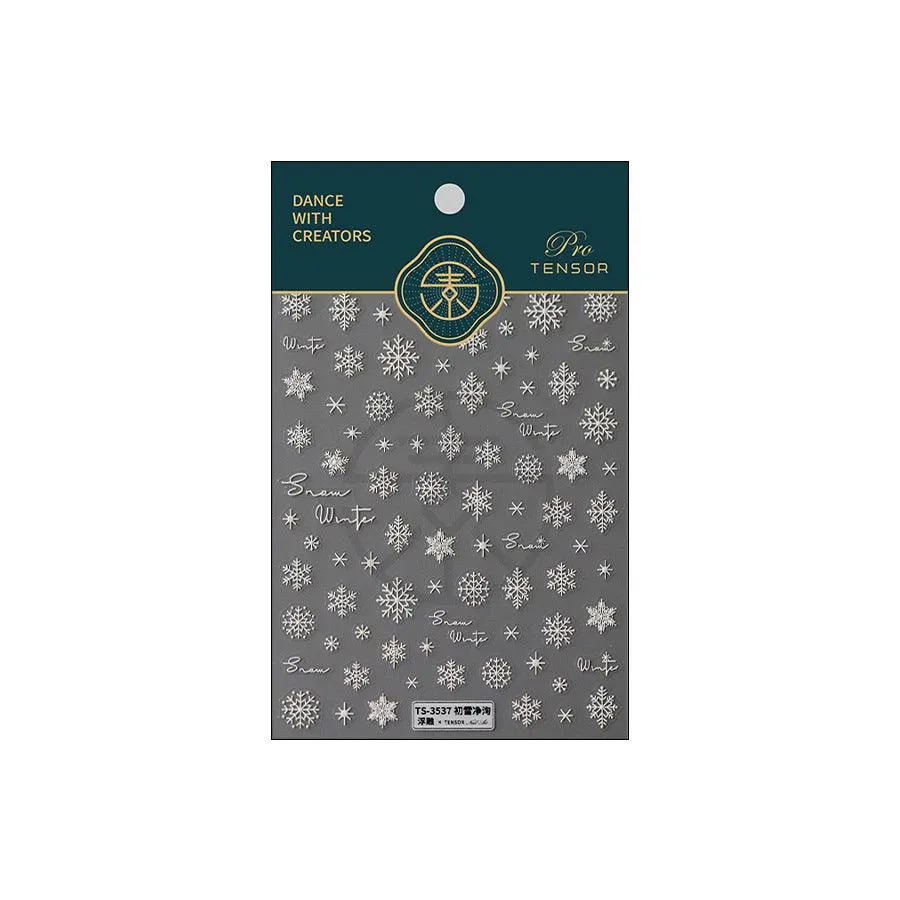 Nail Art Stickers Adhesive Slider Embossed Snowflake Sticker Decals TS3537